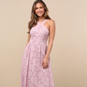 Lulus Love And Beyond Mauve Pink Burnout Floral Maxi Dress - Size M